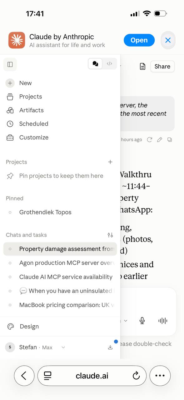 The Claude menu bar, with Customize