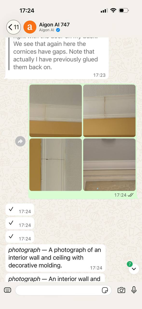 Photographs folding into the video note